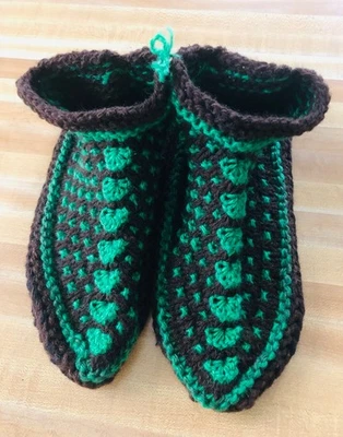 Calcetines tejidos a mano de lana multicolor cálidos acogedores calcetines curativos naturales talla 7 marrón Foto 1 de 4