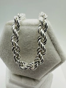 925 Sterling Silver 5mm Rope Chain Chunky Heavy Necklace New - Picture 1 of 9