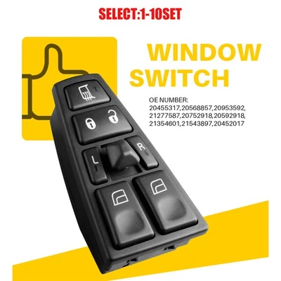 Interruptor de ventana eléctrica para Volvo VN VNL VNM 04-12 conductor delantero LH 20455317 EE. UU. 1-10x Foto 1 de 4