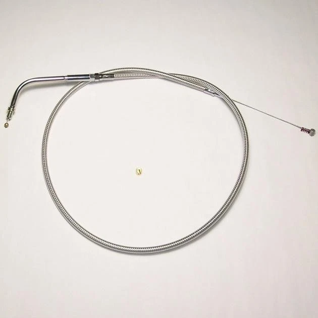 Кабель холостого хода из полированной нержавеющей стали Magnum 33-11/16 дюйма #54136 Harley Sportster - Изображение 1 из 1