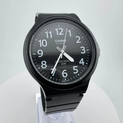 Casio Quartz MW-240 Black Resin Watch White Dial 50M Water Resist - Image 1 of 4