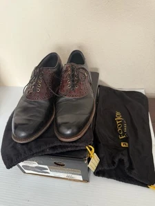 Footjoy Premiere Classics Dry Crocodile 50088 Black/Brown Leather Golf 9.5D - Picture 1 of 6