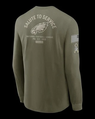 PHILADELPHIA EAGLES NIKE SALUDO AL SERVICIO OLIVA MANGA LARGA ADULTO TALLA L ¡NUEVO CON ETIQUETAS! Foto 1 de 3