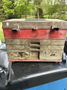 Plano TDS-833 Tackle Box 3 Drawer w/ Top Storage Red & Gray made in USA - Picture 1 of 7