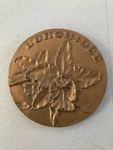 Sehr Schön Medalie Bronze Orchidee Art Daniel David Münzen De Paris 1980 - Bild 1 von 8