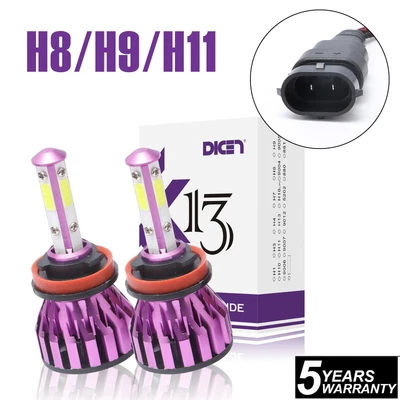 4-Sides H11 LED Headlight Kit Low Beam Bulb Super Bright 6500K White 1000000LM Foto 1 de 4