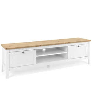 Lowboard Fernsehtisch Schrank TV Board Bank Möbel Holz Massiv Natur Homestyle4u - Bild 1 von 8