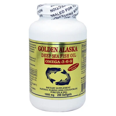 Gold Vitamin Golden Alaska Deap Sea Fish Oil Omega 3-6-9 1000 mg 200 SG - Image 1 of 3