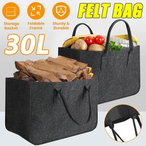 Felt Storage Cube Basket Firewood Basket Shopping Bag Tote Bag Clothes Hampers - Picture 1 of 12