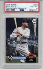2020 TOPPS THROWBACK THURSDAY #206 BABE RUTH CARD NEW YORK YANKEES PSA 10 POP 3