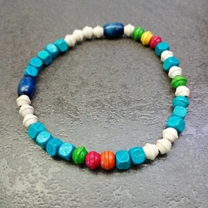 Wood Bead Stretch Anklet Charm Accessories Gift Idea Beach Surfer Boho Yoga - Picture 1 of 6