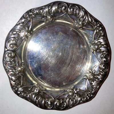 Antique Gorham Sterling Silver Repousse Nut  Dish A1772 - Image 1 of 4