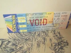 (2) Vtg. Sat. Sept. 1, 1984 Rick Springfield Alpine Valley East Troy, WI Tickets - Picture 1 of 8