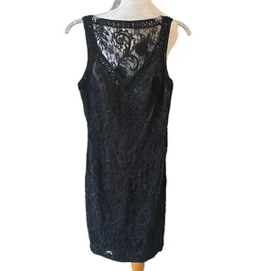 Sue Wong Nocturne Size Small Black Lace Embroidered Mesh Dress V Neck U203 - Picture 1 of 9