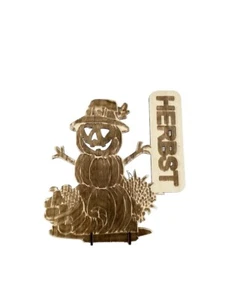 Deko, Herbstdeko, Halloweendeko, Dekofigur, Holzfigur, Kürbis - Bild 1 von 5
