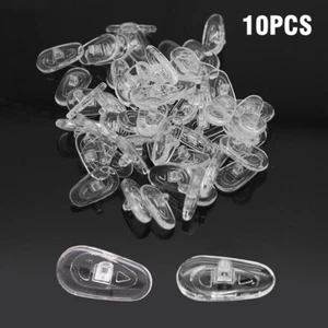 10 Push-in Glasses Nose Pads Soft Silicone Eyeglasses Replacement Nose Piece - Picture 1 of 15