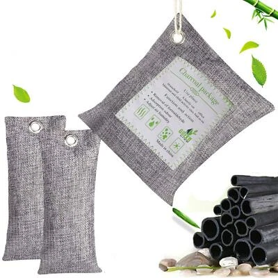 3 Pcs Natural Air Purifying Bamboo Charcoal Bag Home Car Purifier Dehumidifier - Image 1 of 4