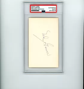Ned Garver Signed 3x5 Index Card PSA Autographed Browns Tigers Athletics, Angels - Picture 1 of 2