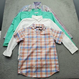 Mix Lot of Four Casual Shirt Youth 14/M Multi Plaid Pocket Collared Button Down - Picture 1 of 24