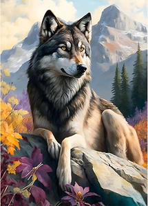 Wolf Diamond Art Kits for Adults, Full Drill Diamond Dots Paintings for Beginner - Picture 1 of 7