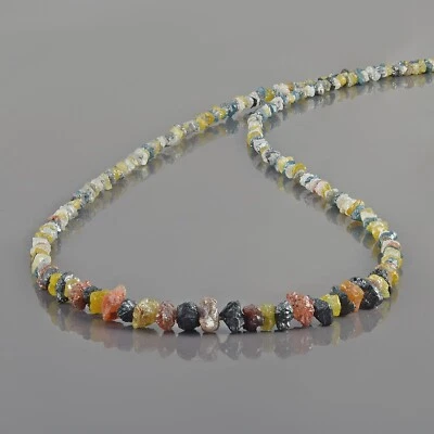 Naturale Grezzo Multi Diamante Perline Catena 18 " Filo Mano Donna Collana - Immagine 1 di 4