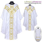 White Clergy Gothic Vestment And Stole Set, Gothic Chasuble, Casula, Casel, New