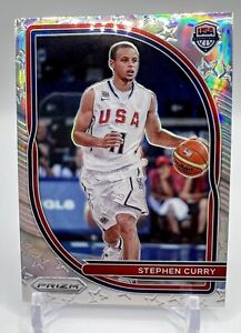 2020-21 Panini Prizm Silver HOLO Stephen Curry TEAM USA Basketball #10 Warriors