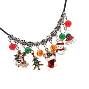 Agate Beads DIY Pendant Seasonal Necklace Stocking Pendant Neck Chain - Picture 1 of 11