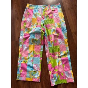 Lilly Pulitzer Hose White Label Vintage Patchwork Rosa Grün Größe 4 - Bild 1 von 3