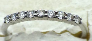 WUNDERSCHÖNER MASSIVER 14K WEISSGOLD EHERING MIT NEUN DIAMANTEN - Bild 1 von 6