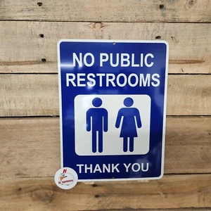 LETRERO SIN BAÑOS PÚBLICOS - LETREROS COMERCIALES, LETRERO DE POLÍTICA, OFICINA, BAÑO - Imagen 1 de 1