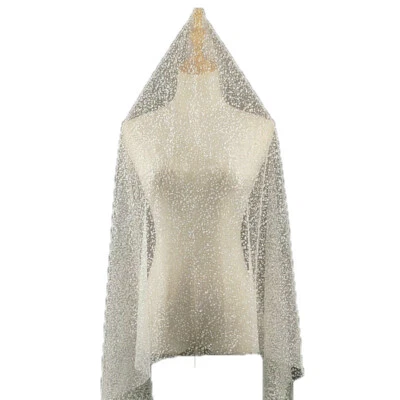 Bronzing Mesh Glitter Fabric Lace Tulle Sequin Cloth Bridal Veil DIY Sew Costume - Image 1 of 4