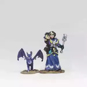 Miniaturas pintadas Wizkids Wardlings: niña clérigo y gato alado - Imagen 1 de 5