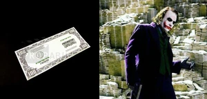 THE DARK KNIGHT Joker Money Bill Batman Screen Used Prop Propabilia COA (2170) - Imagen 1 de 7
