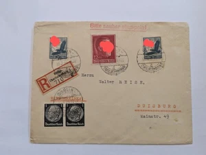 Deutsches Reich Einschreiben mit Luftpost Marken - Bild 1 von 2