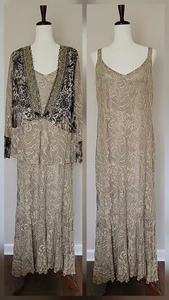 Vtg Spencer Alexis Maxi Slip Dress Sz XL Whimsigoth Asymmetrical Ruffle Hem Y2K - Picture 1 of 21