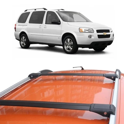 Багажник на крышу с поперечными штангами для Chevrolet Uplander 2005-2009 черный запираемый 2x - Изображение 1 из 4
