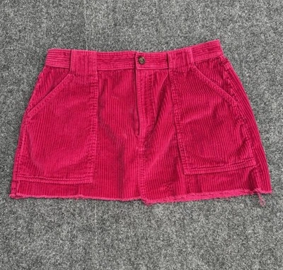 GAP Women’s Mini Skirt Size 12 100% Cotton Corduroy Cranberry Pink Frayed Y2K - Image 1 of 4