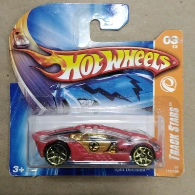 2007 Hot Wheels #111 Track Stars 3/12 SPLIT DECISION Red w/Gold 5Y Sp Short Card - Image 1 of 4