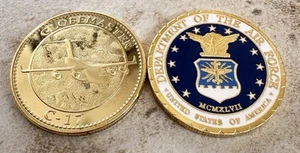 U S AIR FORCE Aircraft C-17 GLOBEMASTER Plane Challenge Coin - Picture 1 of 2