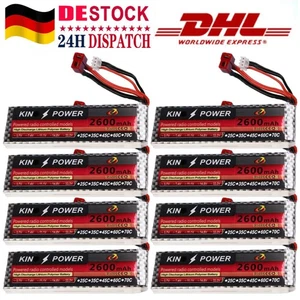 8X 2600mAh 7,4V Batterie 25C Lipo Akku T Stecker für WLtoys 1/14 144001 RC Auto - Bild 1 von 8
