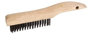 44061 Hand Wire Scratch Brush 012 Carbon Steel Fill, Shoe Handle, 2 x 17 Rows... - Foto 1 di 3