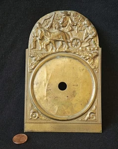 Mini Messing Umrandung 14 cm ! Uhr Jockele ? Bauer Pferd Pflug Comtoise ? Blatt  - Bild 1 von 11