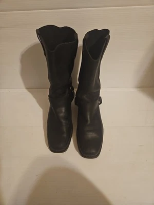 Hombres Durango Arnés de Cuero Negro Motociclista Motocicleta Botas Occidentales Talla 8.5 M Foto 1 de 4