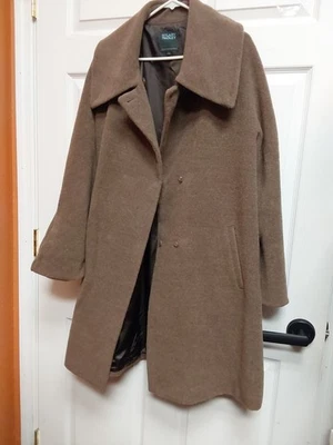 Hilary Radley Alpaca Wool Blend Dress Coat, Taupe Size 16 - Image 1 of 4