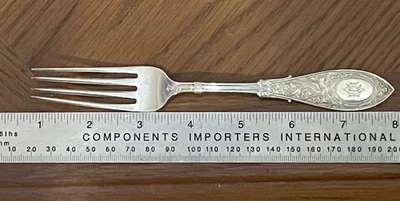 Sterling Whiting ARABESQUE FORK   grams monogram - Image 1 of 4
