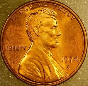 🔥 UNCIRCULATED (RED) 1974-D LINCOLN CENT DDO DDR AND RPM VARIETY - Picture 1 of 10