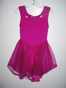 Girls Gymnastics-Dance-Tumbling-Ice Skating Skate Costume-Net Skirt-Dress-M-8-10 - Picture 1 of 1