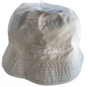NEW TITLEIST Women's Reversible Cotton Golf Bucket Hat-Beige/Pink Plaid - Picture 1 of 2