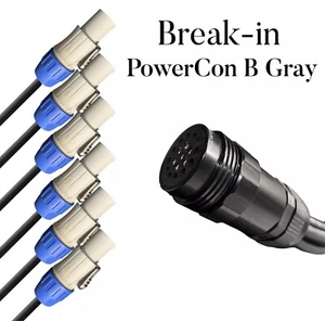 Socapex Power Break-in Cable 19 Pin Female To 6 PowerCon B Gray 6ft Breakin - Picture 1 of 5
